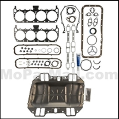 Complete engine gasket set for all 1960-61 Dodge Polara; all 1960-61 DeSoto; all 1962-64 Dodge 880; all 1960-64 Chrysler and all 1960-64 Imperial