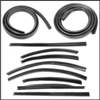 10-piece set consisting of top header to windshield front and rear seals, A-pillar to door frame seals, side rail seals