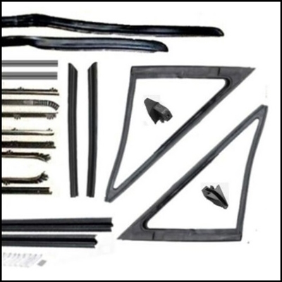 22-piece vent, door window and quarter window rubber and cat-whisker set for 1968-70 Plymouth Belvedere - GTX - RoadRunner - Satellite and Dodge Charger - Coronet - SuperBee 2-door hardtops/coupes