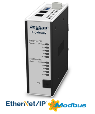 AnybusÂ® X-gateway - EtherNet/IP Adapter - Modbus TCP Server AB7632