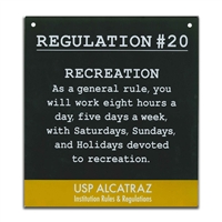 Metal Sign - Alcatraz Regulation 20
