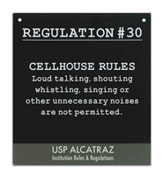 Metal Sign - Alcatraz Regulation 30
