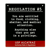 Metal Sign - Alcatraz Regulation 5