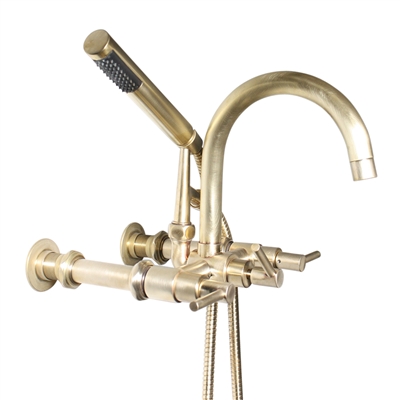 Penhaglion No. 17 Wall Mount Tub Faucet in Unvarnished Brushed Brass