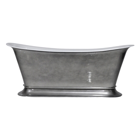 'The Bordeaux-59-AC' 59" Cast Iron Chariot Tub with Aged Chrome Exterior and Drain