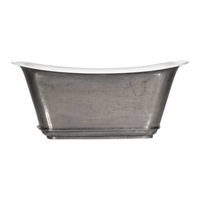 'The Charroux-59-SS' 59" Cast Iron Chariot Tub with Stainless Steel Exterior and Drain