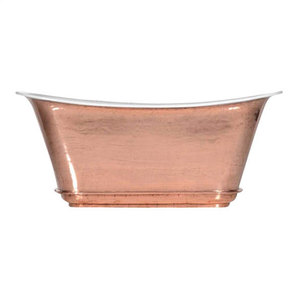 'The Charroux-59-PC' 59" Cast Iron Chariot Tub with PURE-METAL Polished Copper Exterior and Drain