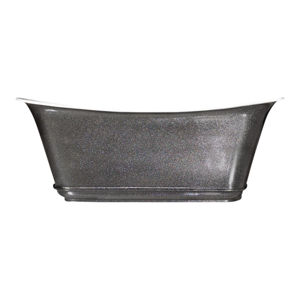 'Charroux-Diamond Bling67' 67" Cast Iron Chariot Tub with Stunning Diamond Bling Exterior and Drain