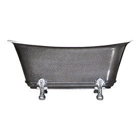 'Fontenay-Diamond Bling59' 59" Cast Iron Chariot Clawfoot Tub with Stunning Diamond Bling Exterior and Drain