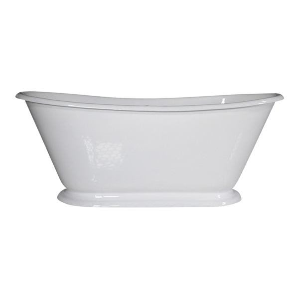 Any Solid Color 'Gigi-60' 60" Cast Iron Petit Bateau Tub with Drain