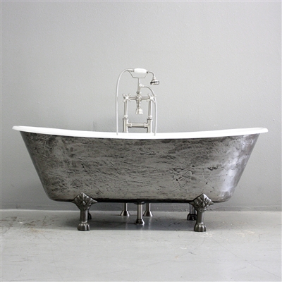 <br>'The Colchester' 68" Cast Iron French Bateau Clawfoot Tub<BR>with a HAND BURNISHED Natural Iron Exterior plus Drain<BR>