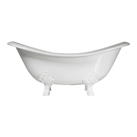 Any Solid Color 'Croxden-73' 73" Cast Iron Double Slipper Clawfoot Tub with Drain