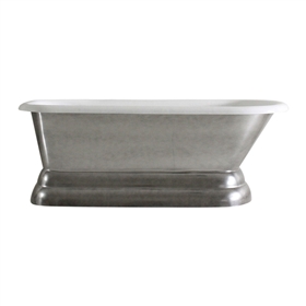 'The Dalby66' 66" Cast Iron Classic Pedestal Tub with Aged Chrome Exterior and Drain