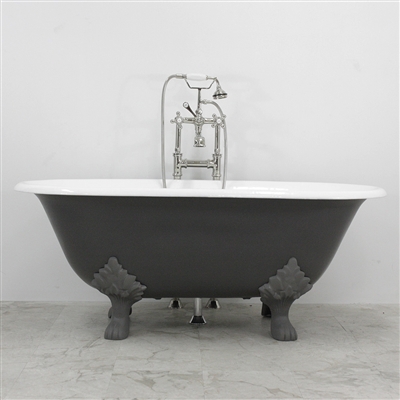 <br>'The Greyfriars' 61" Cast Iron Double Ended Clawfoot Tub<BR>plus Drain<BR>