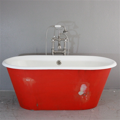 <br>NEW 2017 - 'The Had a Hard Life Tub'  61" Cast Iron Double Ended BathTub with Antiqued Exterior plus Accessories