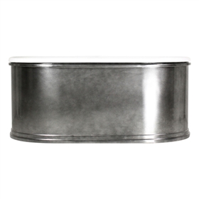 'The Knightsbridge61' 61" Cast Iron Double Ended Tub with Aged Chrome Exterior and Drain