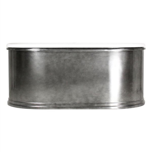 'The Knightsbridge73' 73" Cast Iron Double Ended Tub with Aged Chrome Exterior and Drain