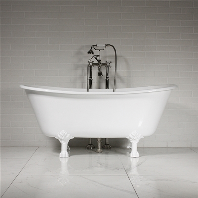 'The York59' 59" Vintage Designer Cast Iron Clawfoot Bateau Bathtubs from Penhaglion.