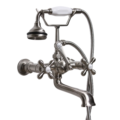 <b>Penhaglion</b><br>No. 97 Wall Mount Tub Faucet with Handheld Shower in BRUSHED NICKEL