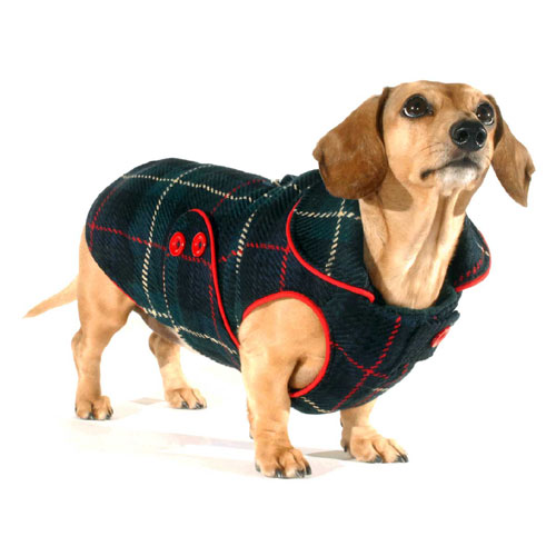 Reversible Concord Plaid Dachshund Coat