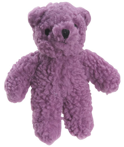 Violet Purple Squeaky Berber Bear Toy