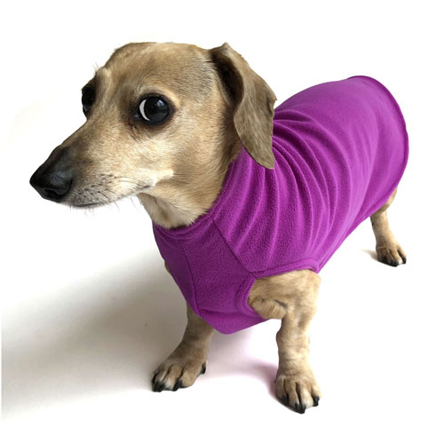 Magenta Dachshund Fleece Sweater