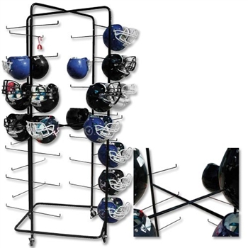 Pro Down Rolling Football Helmet Rack - 56 Helmet Capacity