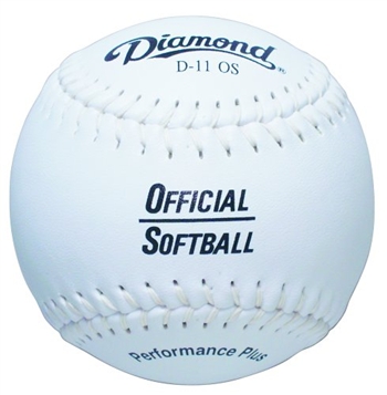 diamond official game 11" practice softballs 11os - dozen