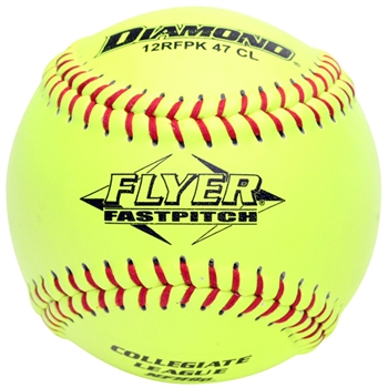 diamond flyer 12" collegiate leather fastpitch softballs 12rfpk 47 cl - dozen