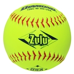 diamond zulu 12" red stitch asa slowpitch softballs - 1 dozen