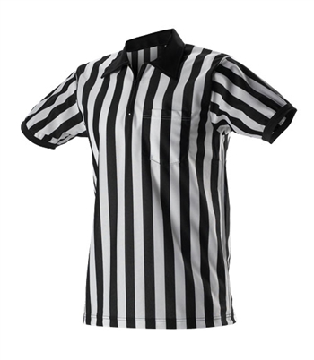 Alleson Football Officials Striped Shirt With Chest Pocket