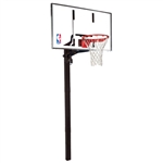 spalding 60" glass in-ground basketball hoop