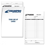 champro baseball softball team line-up cards - set of 25