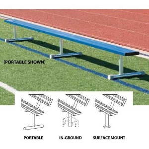 Sports 7.5 Foot Permanent Aluminum Bench without Back