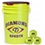 diamond 6-gallon ball bucket with 18 12yos fastpitch softballs