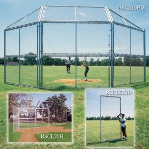 Baseball Chain Link Backstop 10 ft. with Hood and Wings