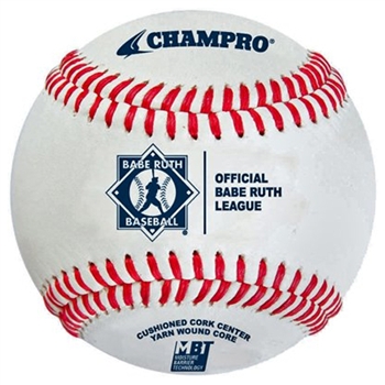 champro cbb-300br babe ruth double cushion cork leather game baseball - dozen