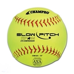 champro 12" asa slow pitch softball - leather - .44 cor - dozen