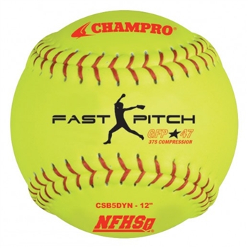 champro nfhs 12" fast pitch softball - durahide - .47 cor - dozen