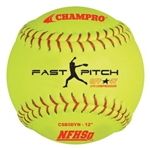 champro nfhs 12" fast pitch softball - leather - .47 cor - dozen