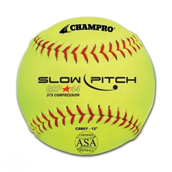 champro asa 12" slow pitch softball - durahide - .44cor - dozen