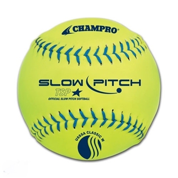 champro usssa 11" classic slow pitch softballs .44 cor - dozen