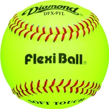 diamond sports dfx-9yl leather flexiball practice baseballs