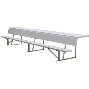 Sports 27 Foot Aluminum Player Bench with Rear Shelf