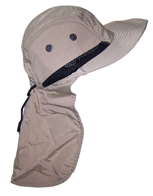 Tropic Hats Men's Wide Brim Safari/Outback Hat With Neck Flap