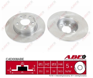 Zavorni diski ABE zadaj 251 mm Alfa 147, 156, 164