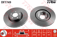 Zavorni diski TRW spredaj 284 mm Alfa 147, 156, 164, GT, GTV, Spider