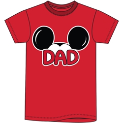 Adult Mens Tee Shirt Dad Fan, Red