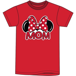 Adult Womens Tee Shirt Mom Fan, Red