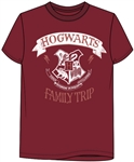 Adult Unisex T Shirt Harry Pottrer Family Trip, Merlot